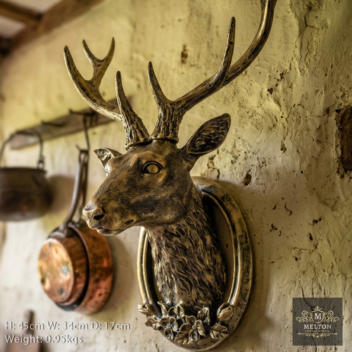 Gold stag bust antique - bust,,