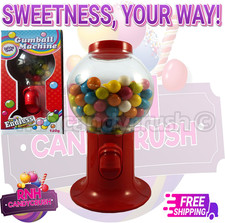 1 - 3 Bubblegum RED Gumball Vending Machine Dispenser 120g Gumballs Included