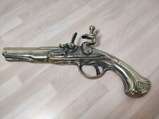 9" Brass Replica Flintlock Pistols Wall Hanging Display Dueling Victorian