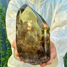 3.5LB A+ Blue Needle Natural Citrine Crystal Obelisk Tower Wand Point Reiki heal