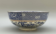 Large 19th-Century Kangxi Style Chinese Blue and White Porcelain Bowl