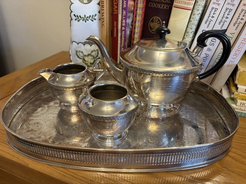 Vintage silver plated tea set - vintage,