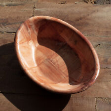 Set of 2 Small Woven Wood 19cm Oval Snack Table Bowls Decorative Serving Baskets