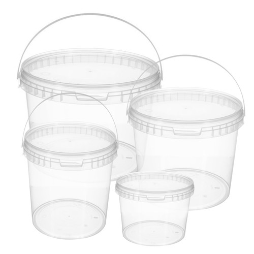 Clear storage bucket round - bucket,