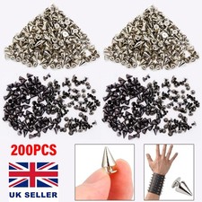 200Pcs 10mm Punk Cone Spikes