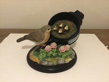 BORDER FINE ARTS / ENESCO BIRDS ROBIN & CHICKS A7390 EX COND
