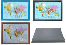 Large Wooden World Map Lap Tray Soft Padded Cushioned Bean Bag Dinner Food TV
