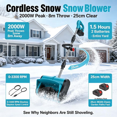 Cordless electric snow blower - snow,