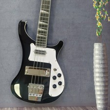 Custom black 4-string bass electric guitar rosewood fingerboard maple neck