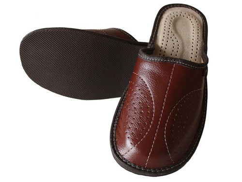 Leather slippers for men - slippers,