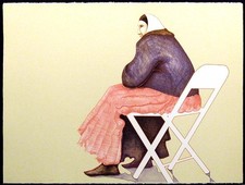 Ed Singer "Woman In Chair" Hand Signed Artwork Lithograph, Make Offer!