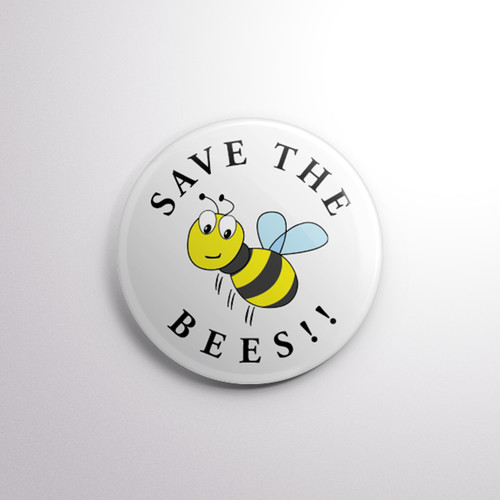 Save the bees pin badge - save, bees!!