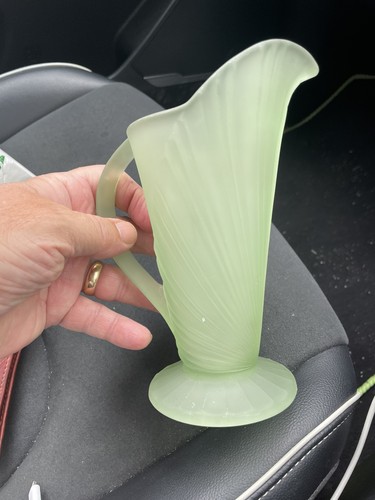 Art deco frosted green glass - deco,