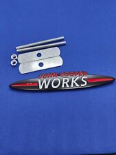 MINI JCW John Cooper Works Emblem Badge Logo BLACK Clubman Grille S One