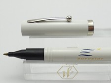 Vintage Sheaffer No Nonsense White Ballpoint Pen, CT, Imprint, Needs Ink  *MINT*