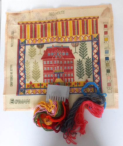 Ehrman red house tapestry - ehrman,