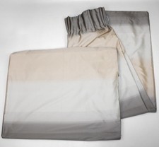 Next Curtains Pair 66x72" Ombre Stripe Beige Grey Lined Pencil Pleat Modern