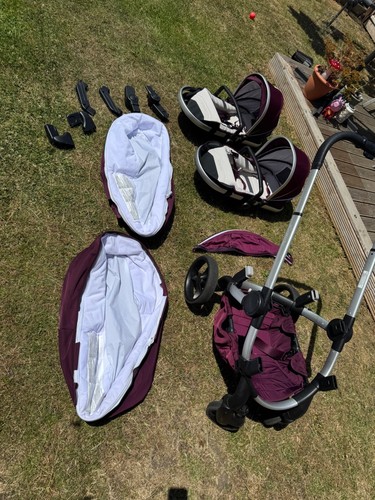Icandy twin double plum - plum, pram