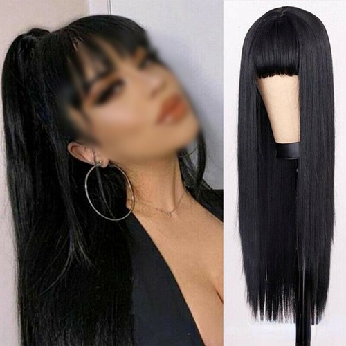 Women black 70cm long - women, straight