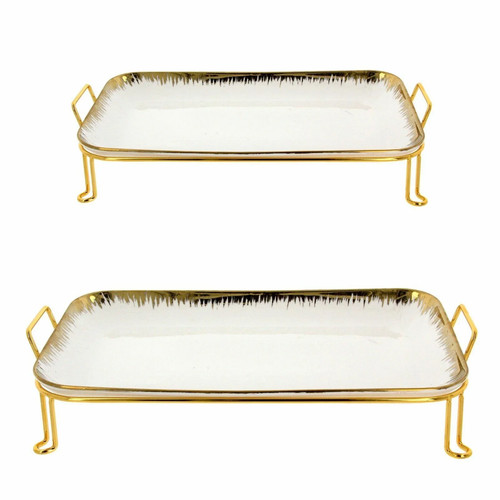 Golden platter serving - platter, tray