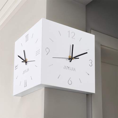 Double sided corner clock - sided,