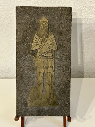 Vintage brass rubbing - rubbing, plaque