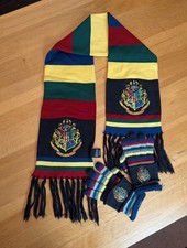 Harry Potter Studio Tour London Hogwarts Houses Scarf & Gloves Embroidered