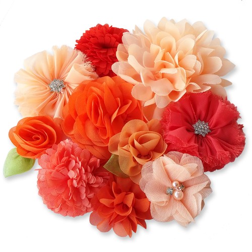 Orange peach coral - orange, fabric