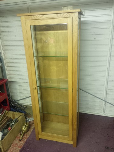 Oak display cabinet - cabinet, glass