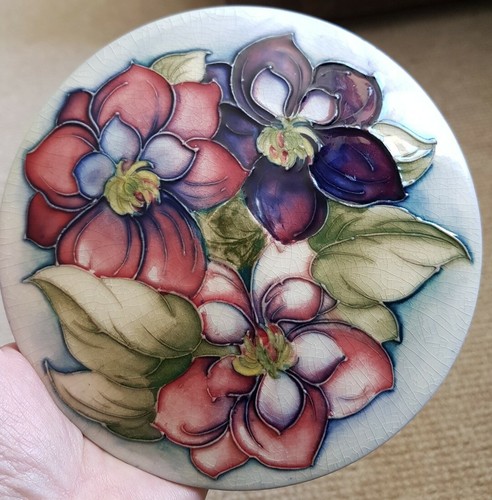 Unusual moorcroft domed plaque - domed,