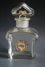 VINTAGE GUERLAIN MITSOUKO GLASS SCENT BOTTLE BY BACCARAT , CIRCA 1960