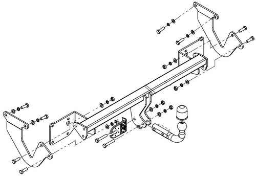 Swan neck tow bar for - swan,
