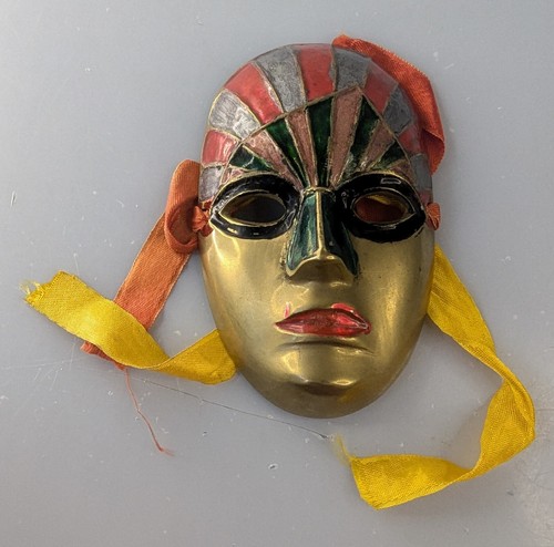 Brass vintag face mask used - mask,