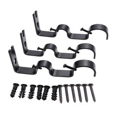  3 Pcs Curtain Clamp Support Bracket Rod Brackets Mounting Holder
