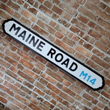 Maine Road Faux Cast Iron Old Fashioned Manchester Street Sign City Road Sign