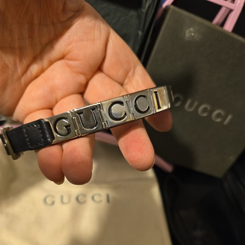Gucci black leather metal - gucci,