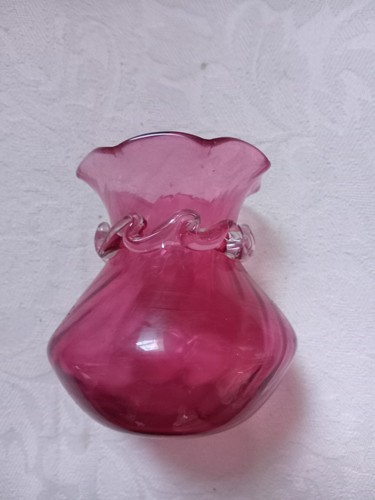 Cranberry glass vase - cranberry,