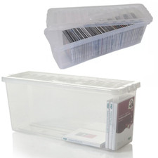Crystal CD DVD Storage Shelf Box with Lid Plastic Clear Album Disc Protector Box
