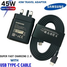 Samsung Galaxy Official 45W Super Fast Charger 2.0 with USB-C to C Data Cable UK