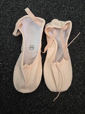Girls' Pink Canvas Split Sole Ballet Shoes Katz Dancewear, Size 6 (Fits 4)