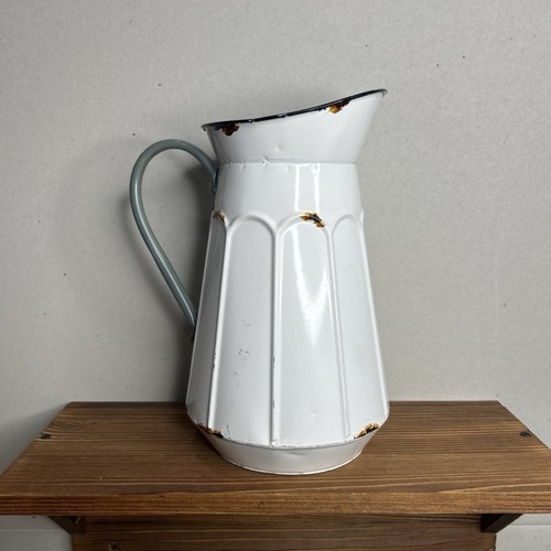 Rustic white enamel metal - rustic,