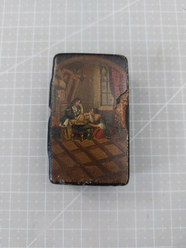 Victorian papier mache snuff - victorian,