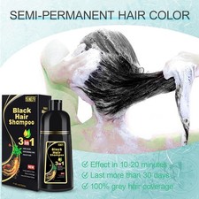 17oz Black Hair Dye Shampoo Instant 3 in 1 +100% Grey Coverage