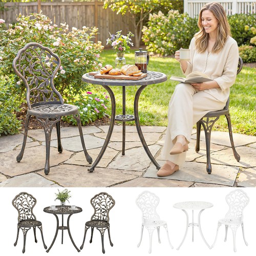 Aluminium bistro set garden - aluminium,