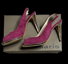 Tamaris Suede Heels Open Toe
