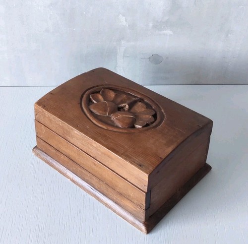Vintage hand carved pitch pine