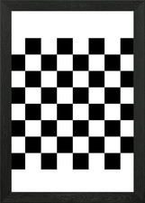 Chess Board Black White Framed