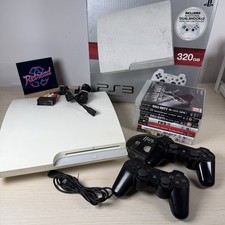 Sony PlayStation 3 Slim PS3 White 320GB 3003LB, Boxed, 8 Games, 2 Controllers
