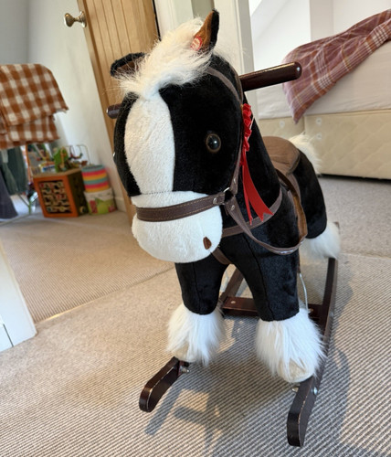 Black white plush rocking - plush,