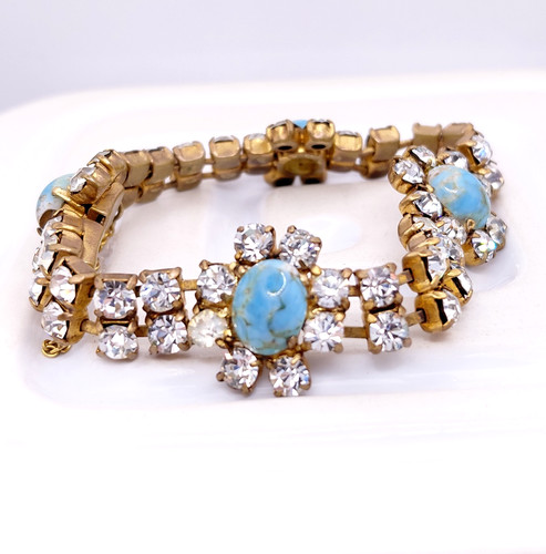 Art deco rhinestone bracelet - deco,